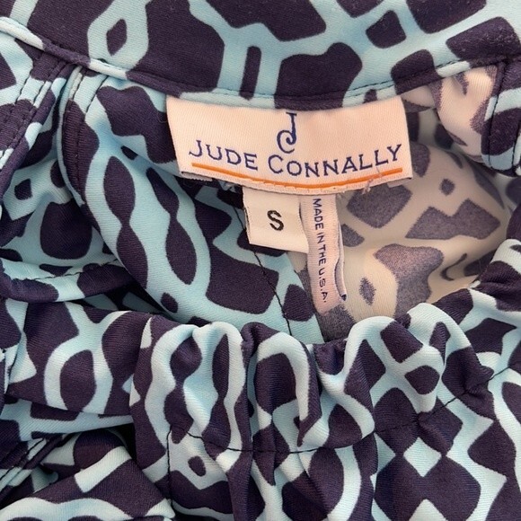 Jude Connally Lisa Blue Print Halter Dress S Coastal Sun Summer Beach Preppy - Picture 7 of 10